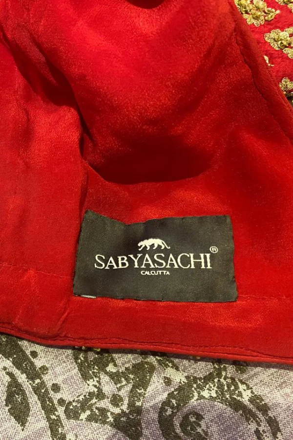 Sabyasachi red bridal embroidered lehenga - Image 6