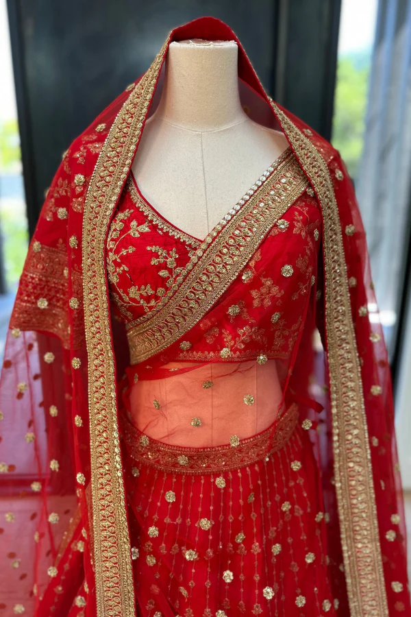 Sabyasachi red bridal lehenga - Image 2