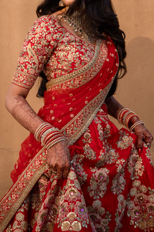 Sabyasachi red bridal lehenga - Image 4