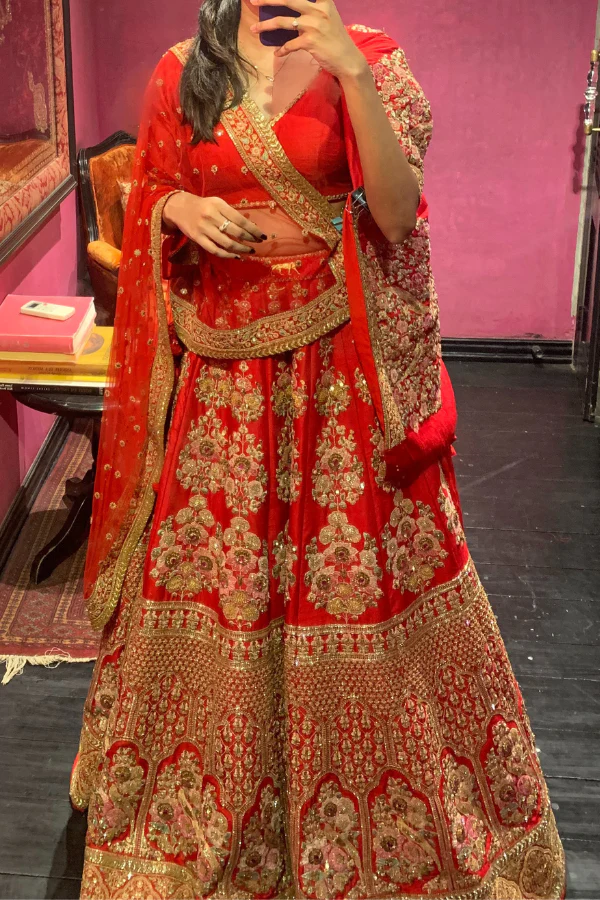 Sabyasachi red bridal lehenga - Image 6