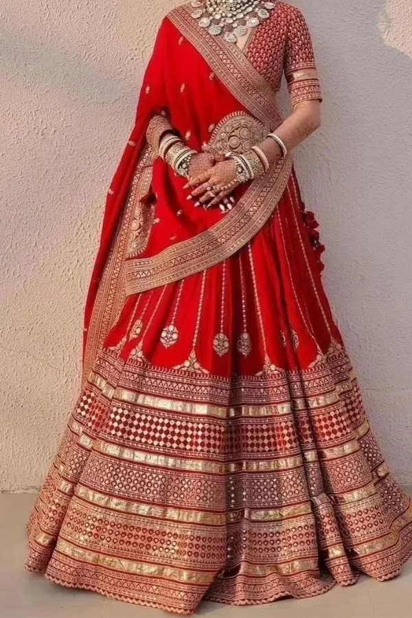 Sabyasachi red bridal lehenga - Image 2