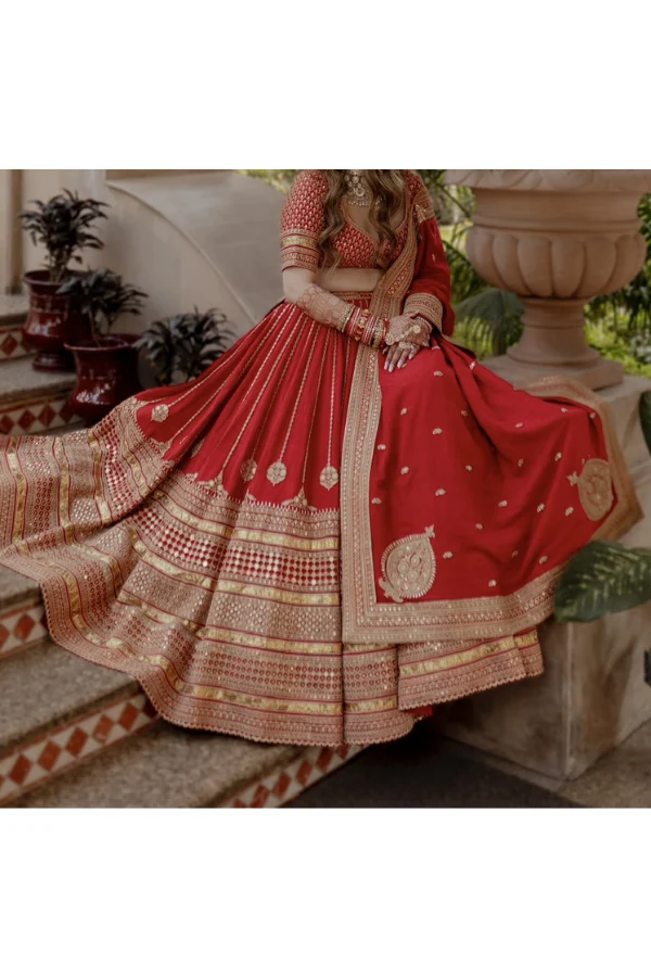 Sabyasachi red bridal lehenga - Image 3