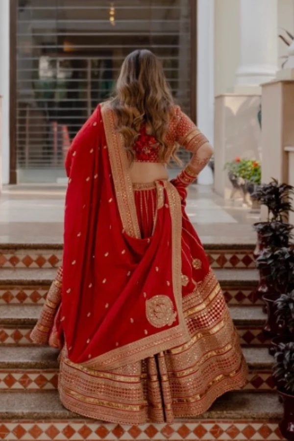 Sabyasachi red bridal lehenga - Image 6