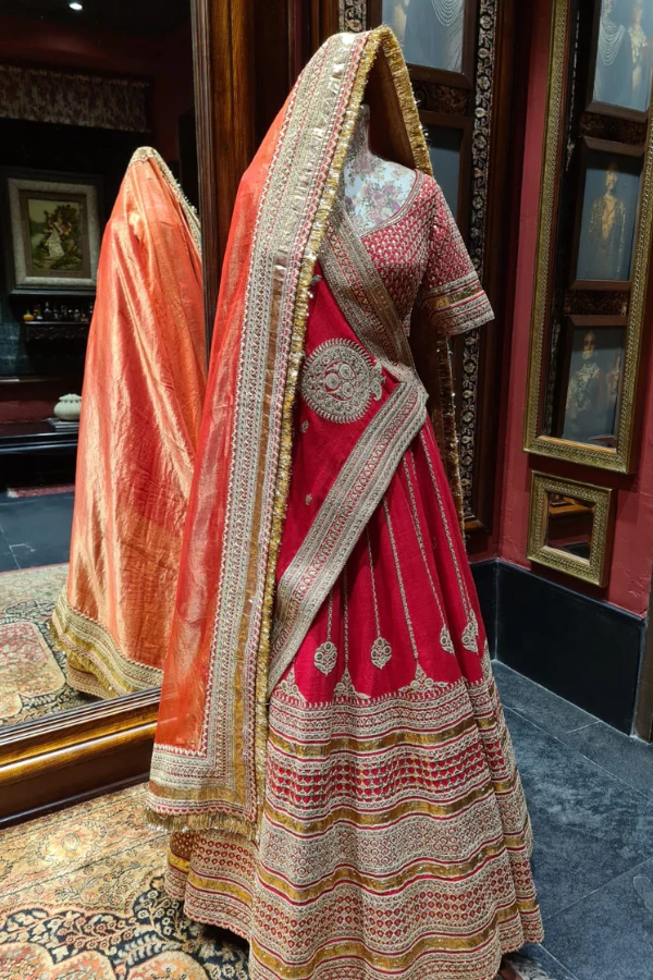 Sabyasachi red bridal lehenga - Image 8