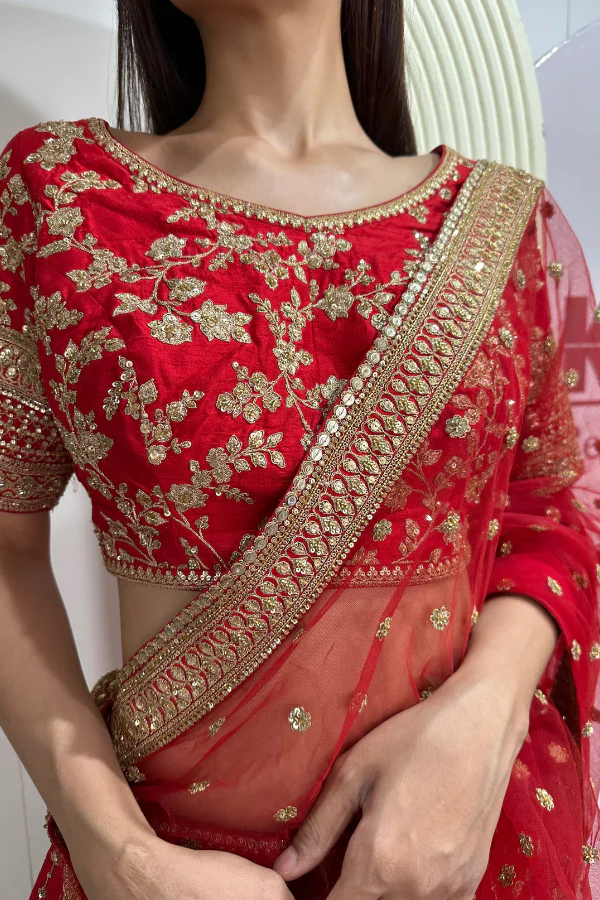Sabyasachi red bridal lehenga - Image 3