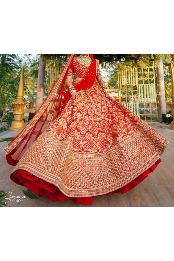 Sabyasachi red bridal lehenga - Image 2