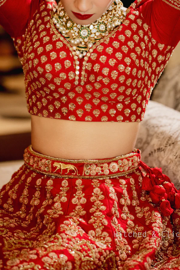 Sabyasachi red bridal lehenga - Image 4