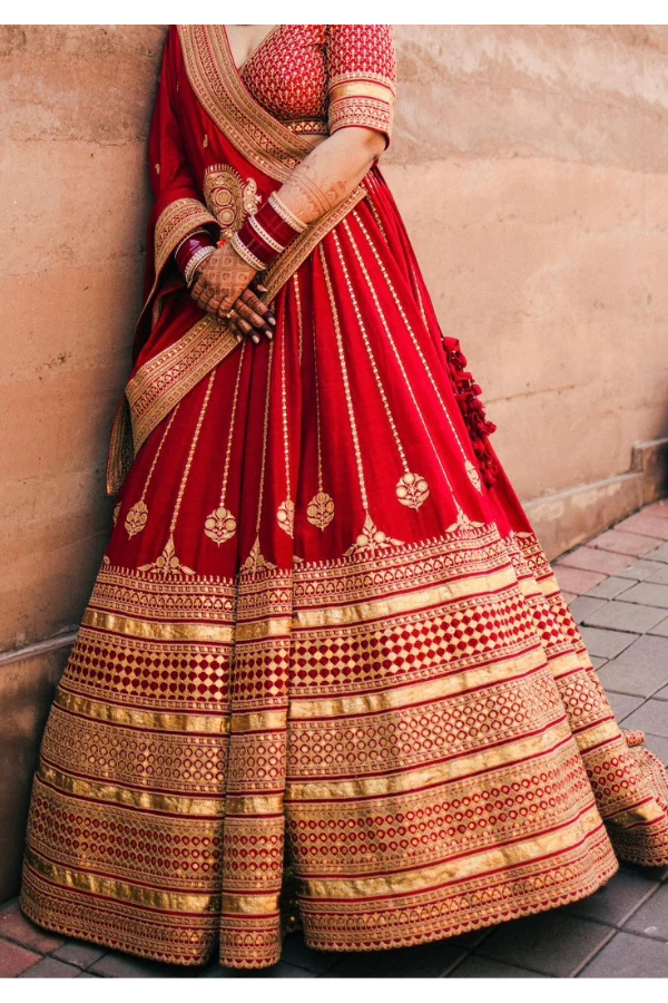 Sabyasachi Red bridal lehenga set