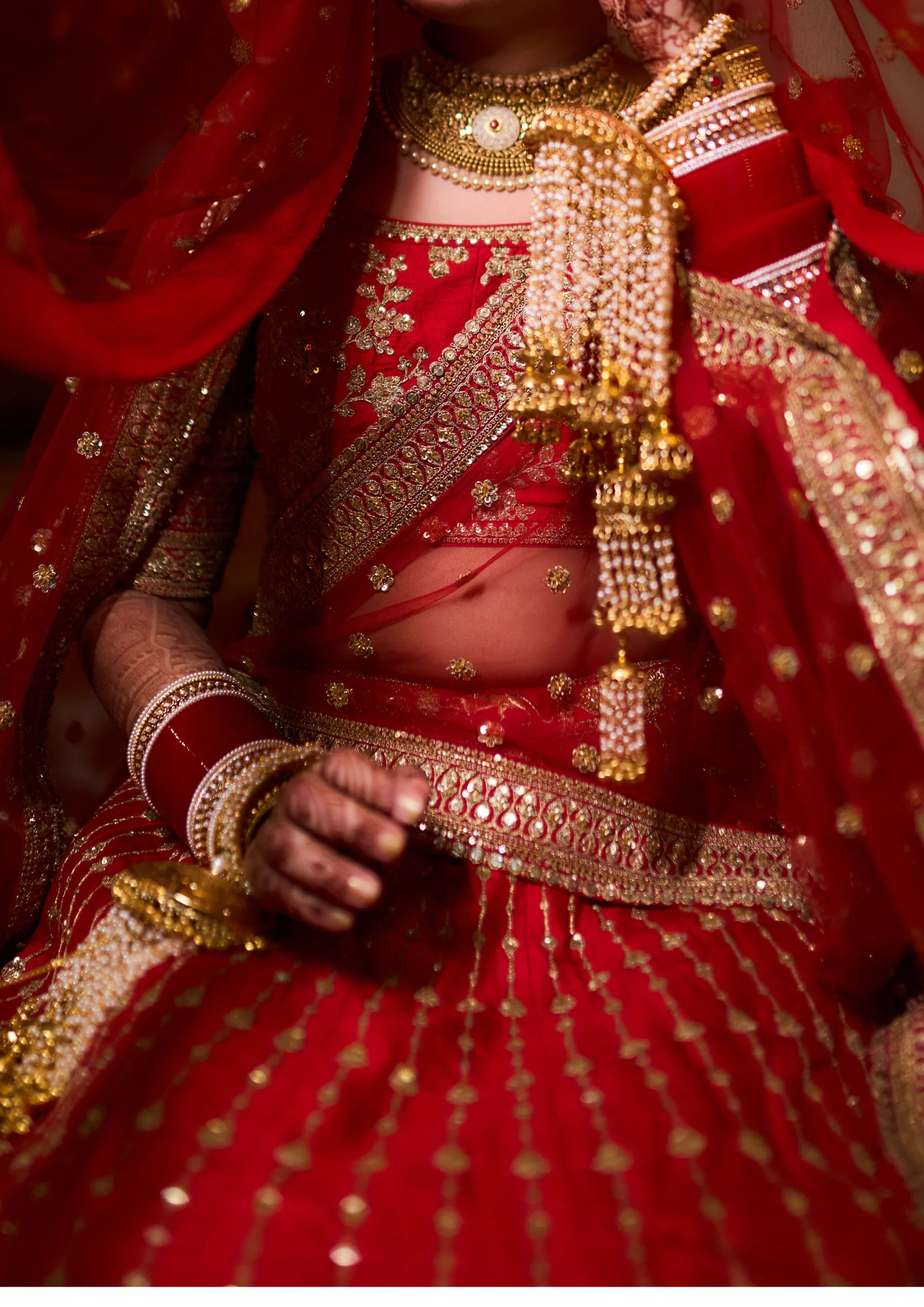 Sabyasachi red Bridal Lehenga Set - Image 3