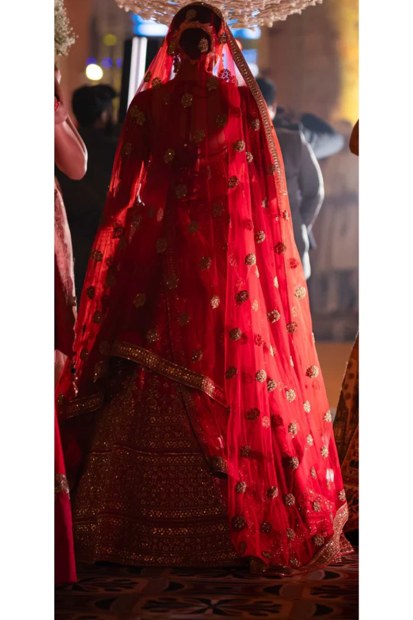 Sabyasachi Red Bridal lehenga Set - Image 3