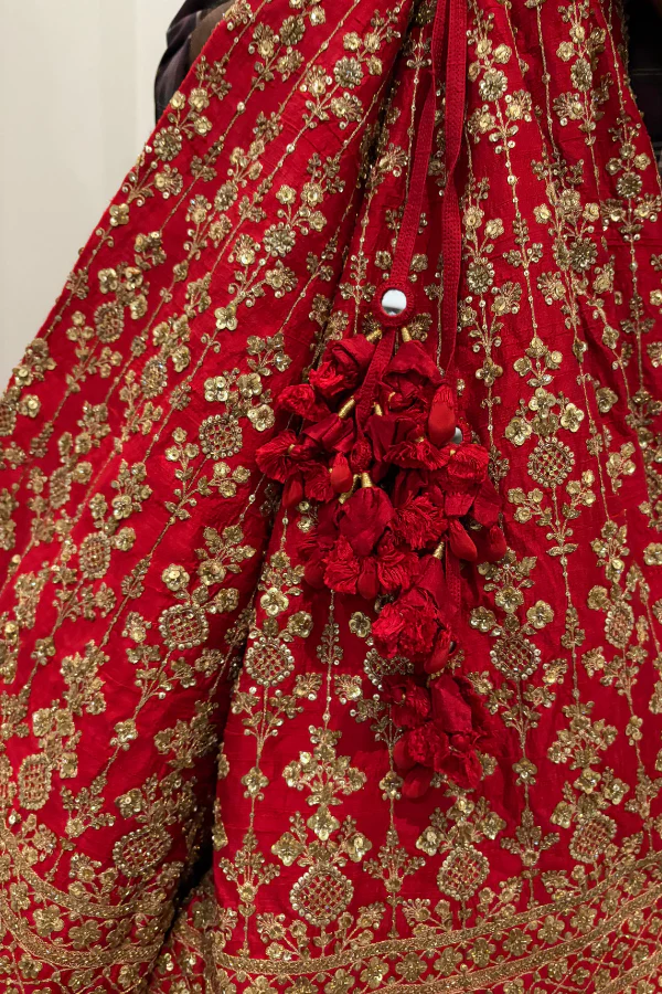 Sabyasachi Red Bridal lehenga Set - Image 4