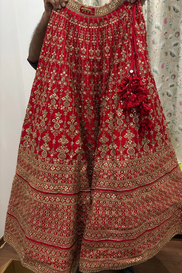 Sabyasachi Red Bridal lehenga Set - Image 5
