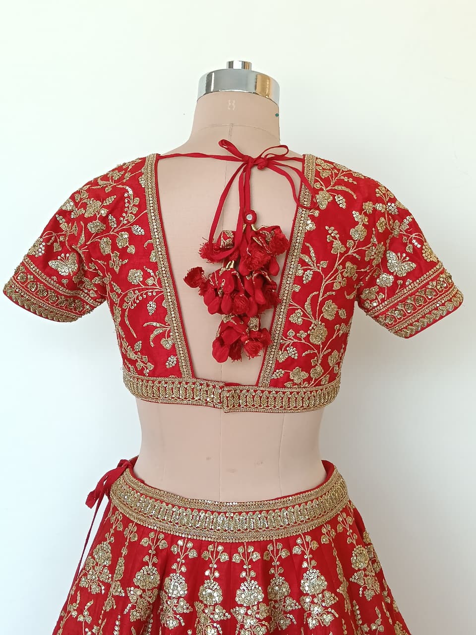 Sabyasachi Red Bridal Lehenga Set - Image 10