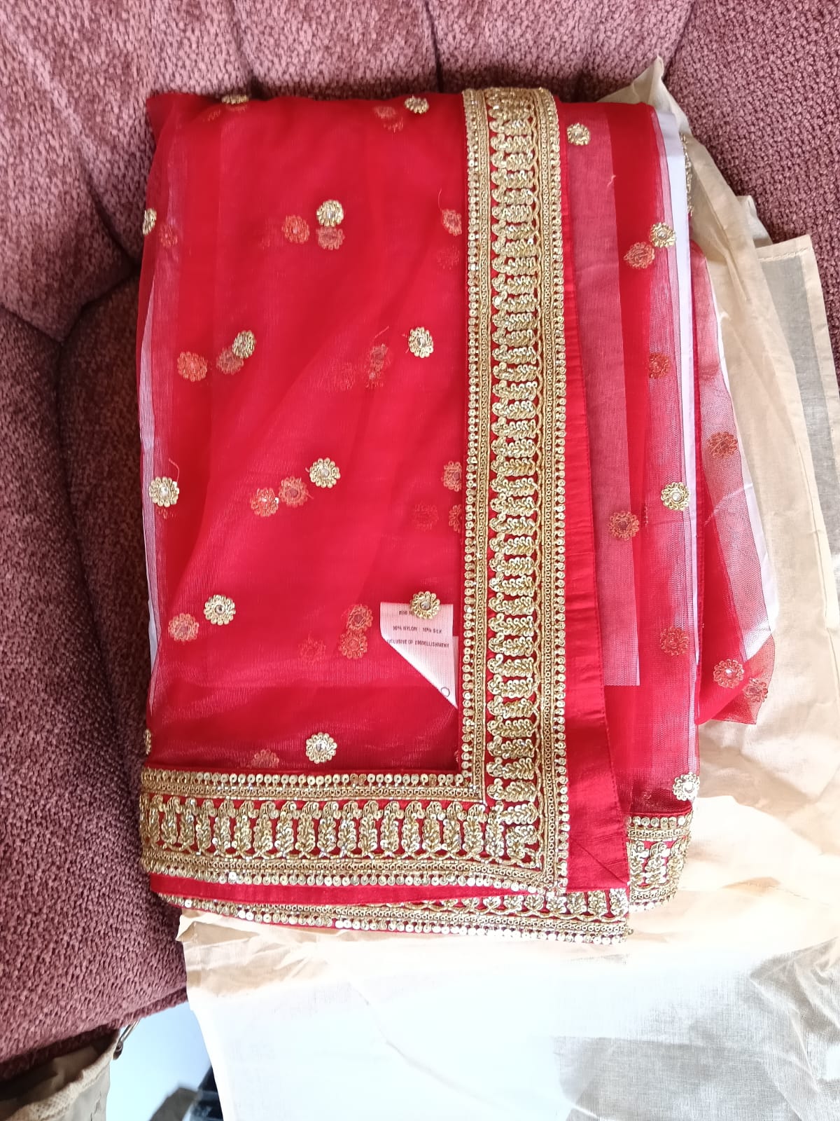 Sabyasachi Red Bridal Lehenga Set - Image 11
