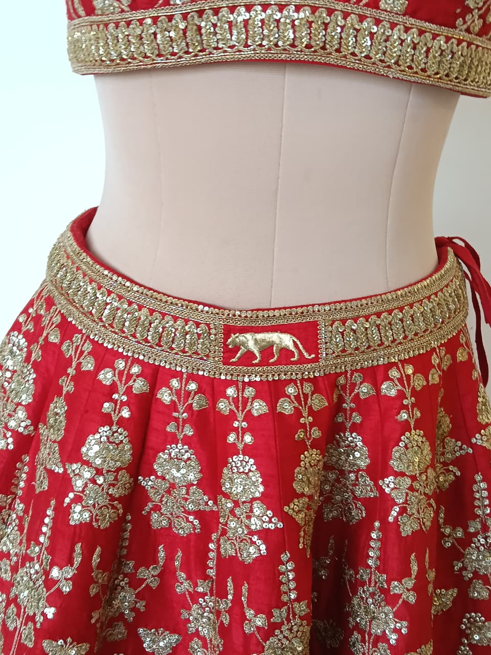 Sabyasachi Red Bridal Lehenga Set - Image 6