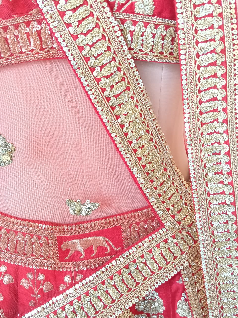 Sabyasachi Red Bridal Lehenga Set - Image 7