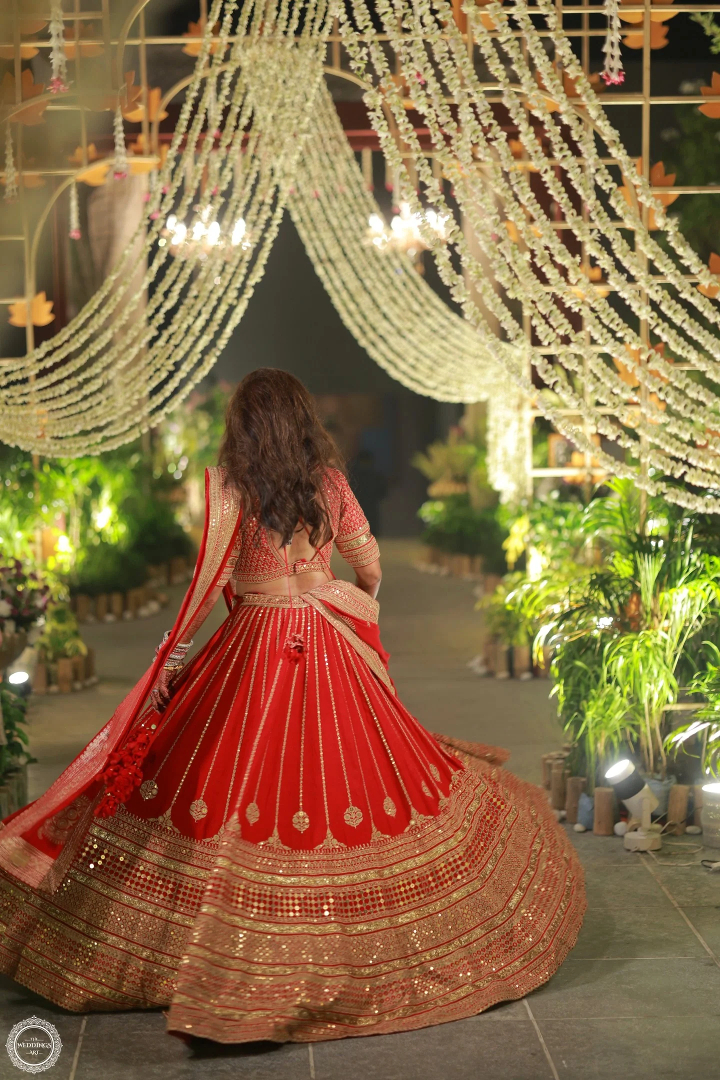 Sabyasachi Red Bridal Lehenga Set - Image 5