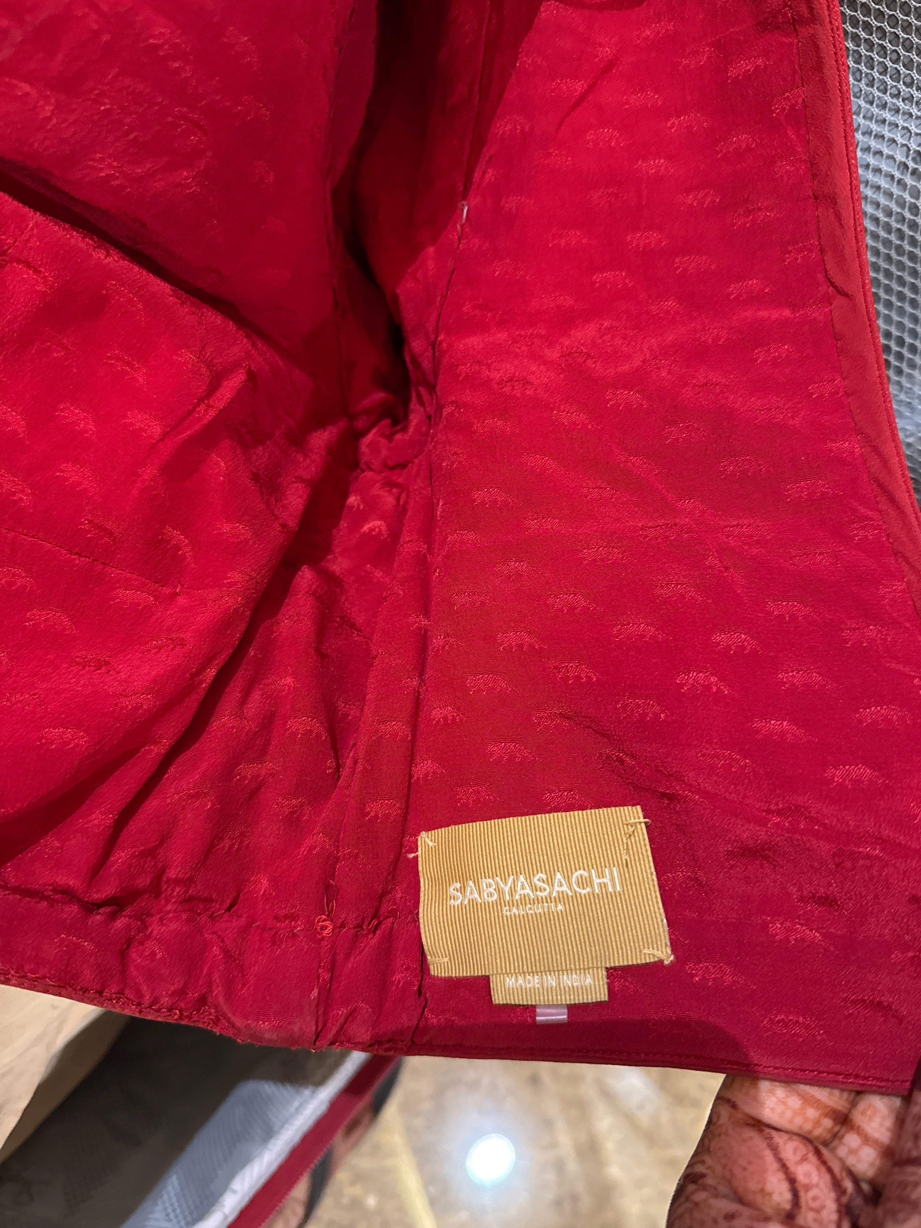 Sabyasachi Red Bridal Lehenga Set - Image 7
