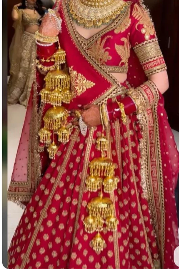 Sabyasachi Red embroidered bridal lehenga - Image 4