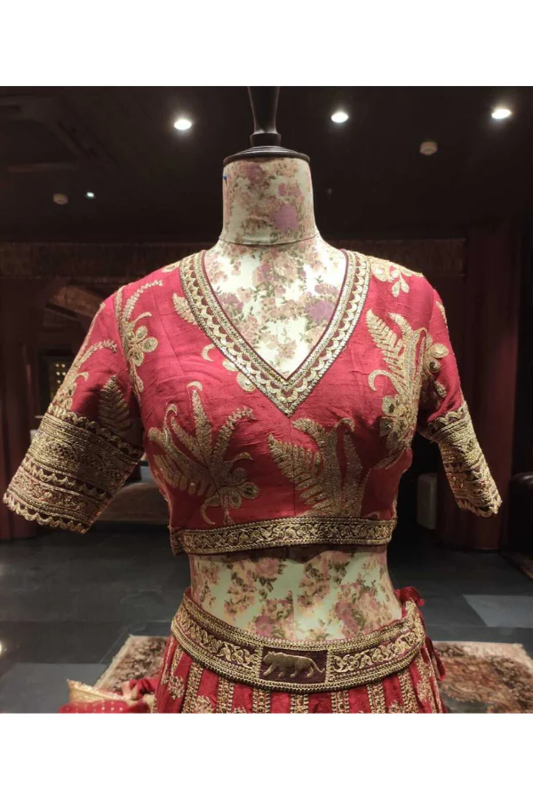 Sabyasachi Red embroidered bridal lehenga - Image 5