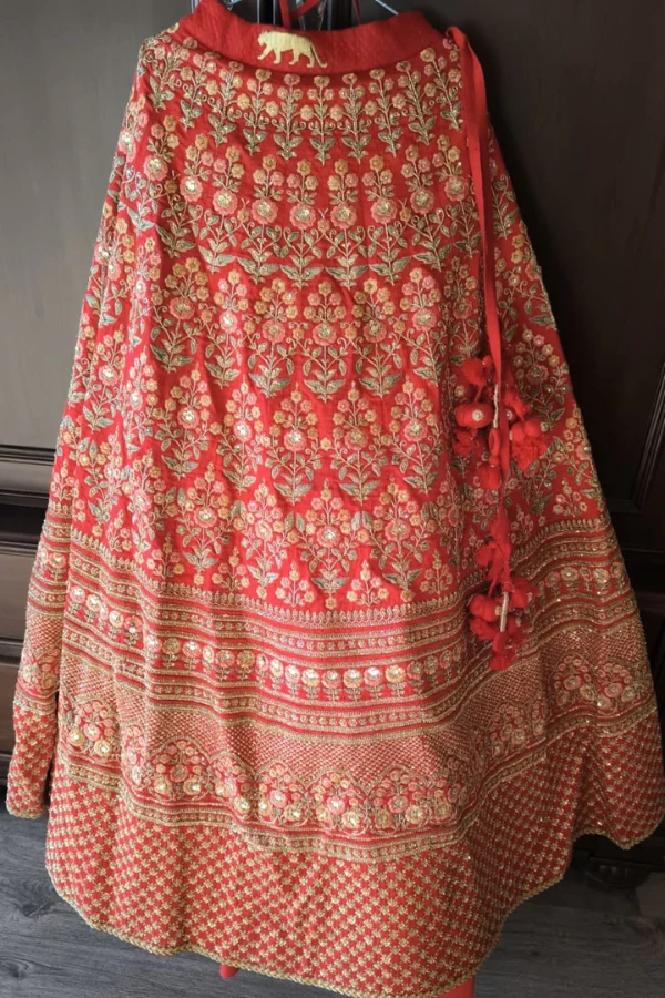 Sabyasachi red embroidered lehenga set - Image 3