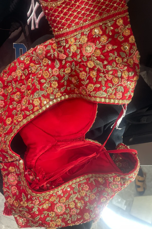 Sabyasachi red embroidered lehenga set - Image 6