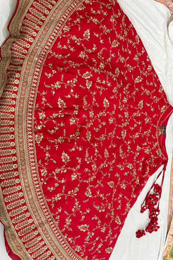 Sabyasachi Red embroidered lehenga with 2 dupattas - Image 3
