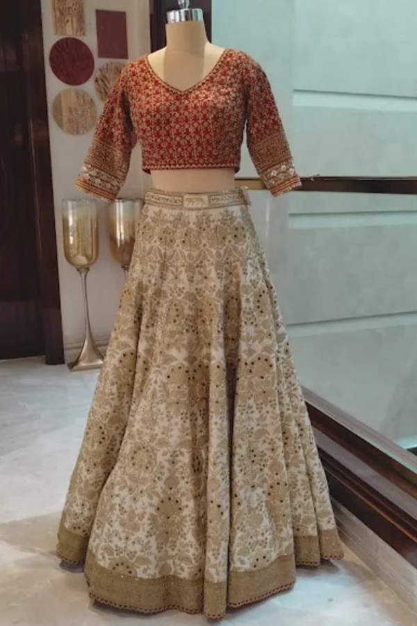 Sabyasachi Red & Gold Heritage Lehenga Set - Image 3