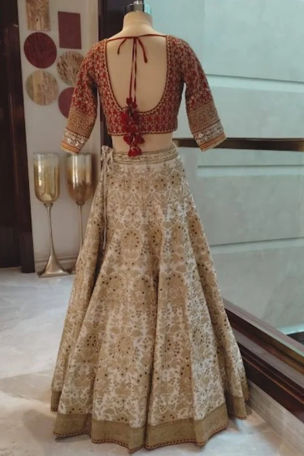 Sabyasachi Red & Gold Heritage Lehenga Set - Image 4