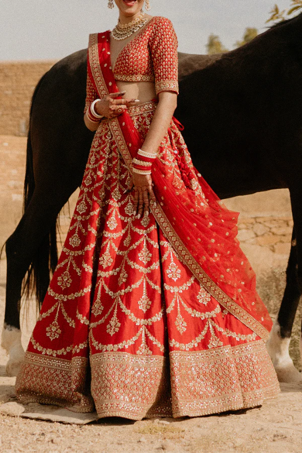 Sabyasachi Red Lehenga Set - Image 4