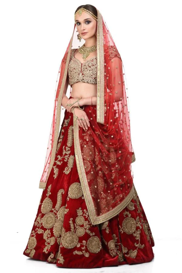 SABYASACHI RED LEHENGA SET