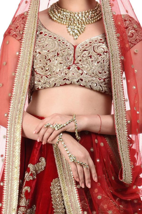 SABYASACHI RED LEHENGA SET - Image 2