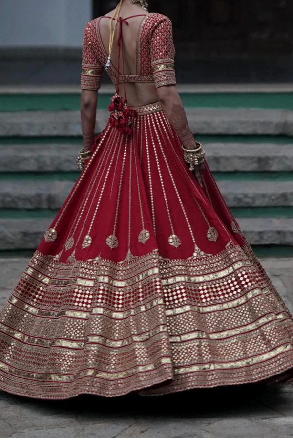 Sabyasachi Red Meera Lehenga Set - Image 3