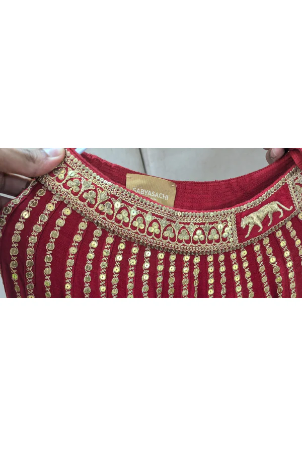 Sabyasachi Red Meera Lehenga Set - Image 4