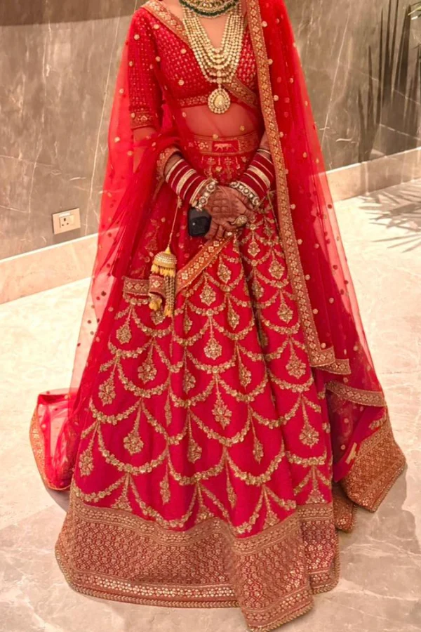 Sabyasachi Red Rang Mahal Lehenga Set - Image 2
