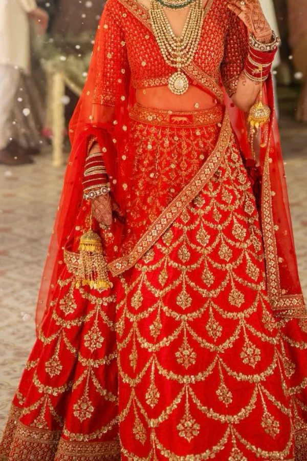 Sabyasachi Red Rang Mahal Lehenga Set - Image 3