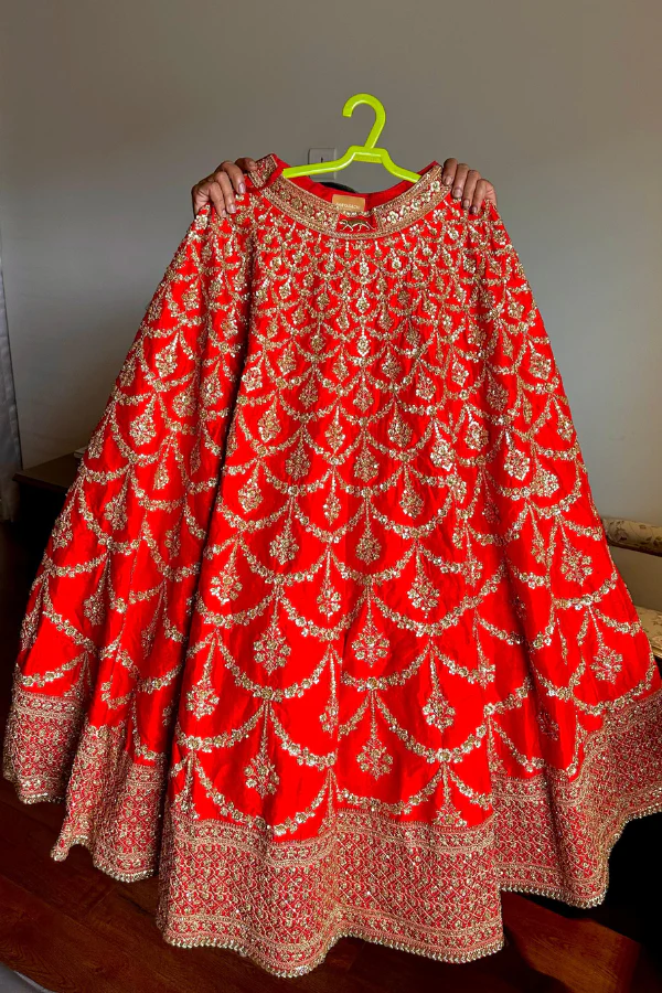 Sabyasachi Red Rang Mahal Lehenga Set - Image 4