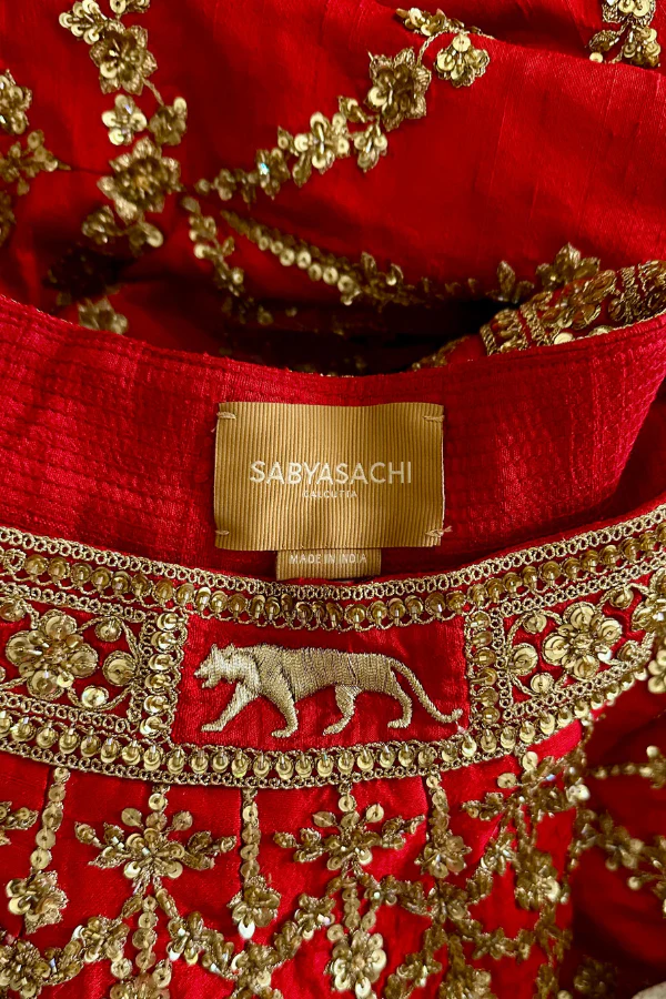 Sabyasachi Red Rang Mahal Lehenga Set - Image 6