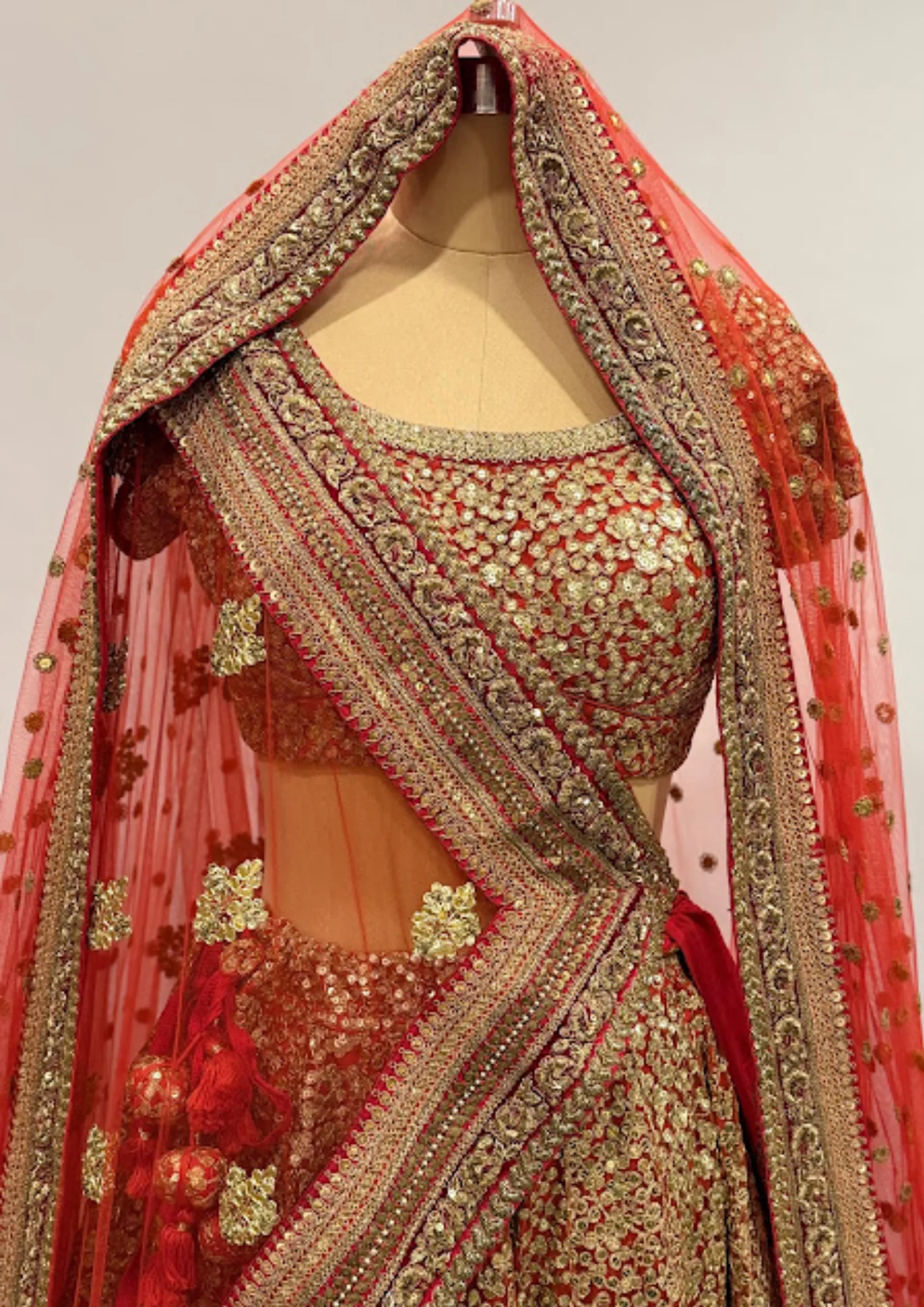 Sabyasachi Regal Red Bridal Lehenga Set - Image 2