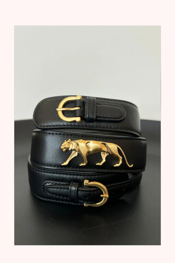 Sabyasachi Royal Bengal Tiger Leather Belt Size 34 - Image 2