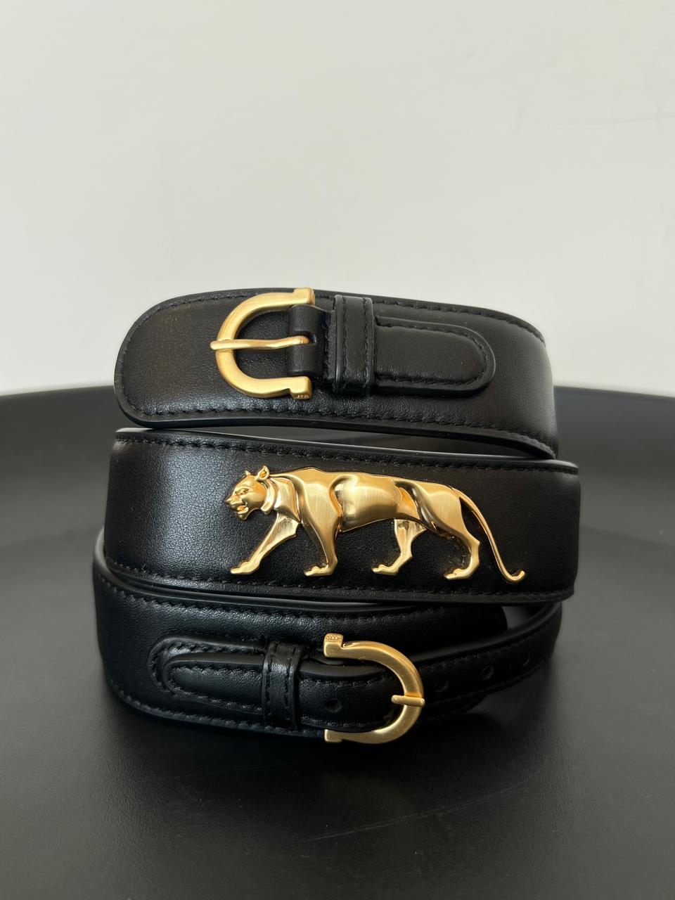 Sabyasachi Royal Bengal Tiger Leather Belt Size 34 - Image 3