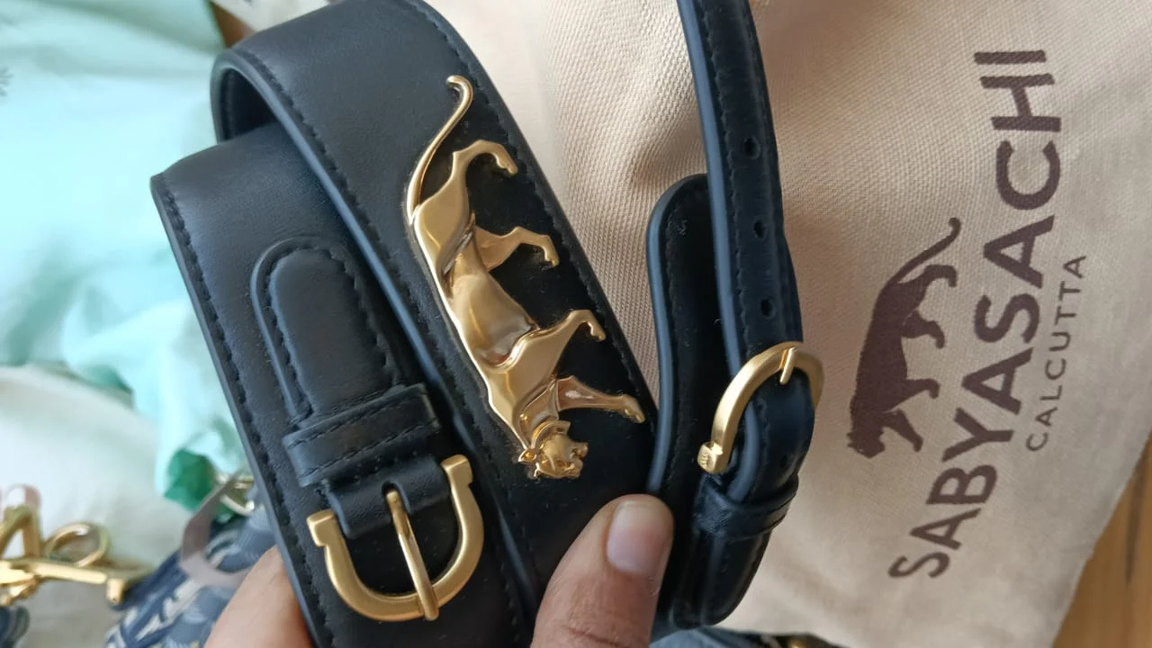 Sabyasachi Royal Bengal Tiger Leather Belt Size 34 - Image 4