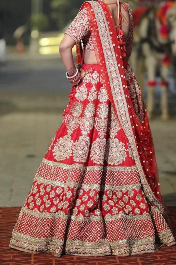 Sabyasachi Timeless Red Bridal Lehenga Set - Image 2