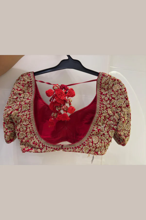 Sabyasachi Timeless Red Bridal Lehenga Set - Image 5