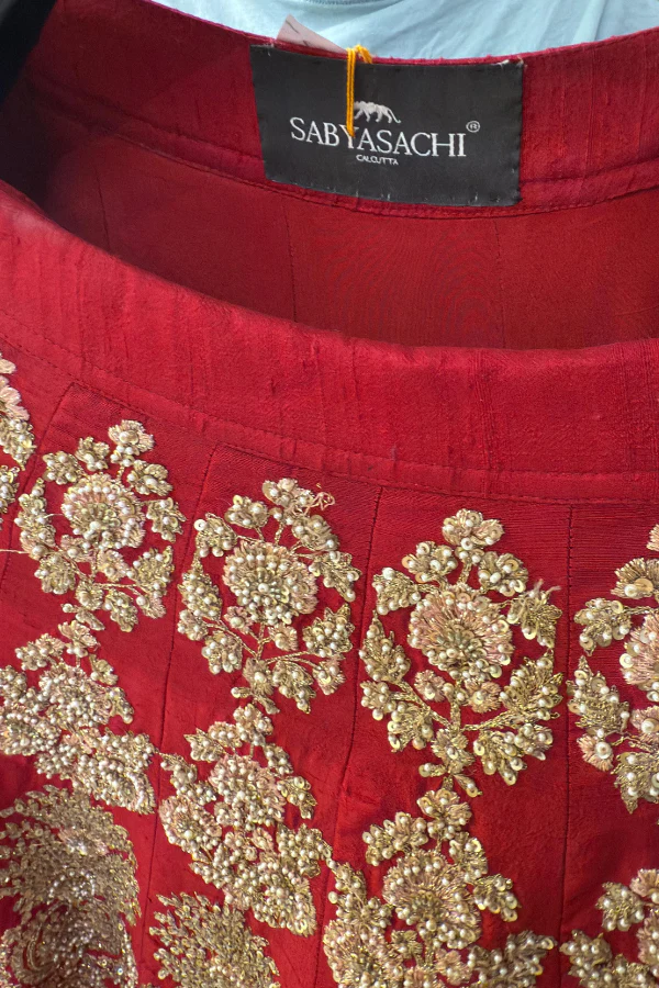 Sabyasachi Timeless Red Bridal Lehenga Set - Image 6