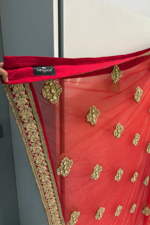 Sabyasachi Timeless Red Bridal Lehenga Set - Image 7