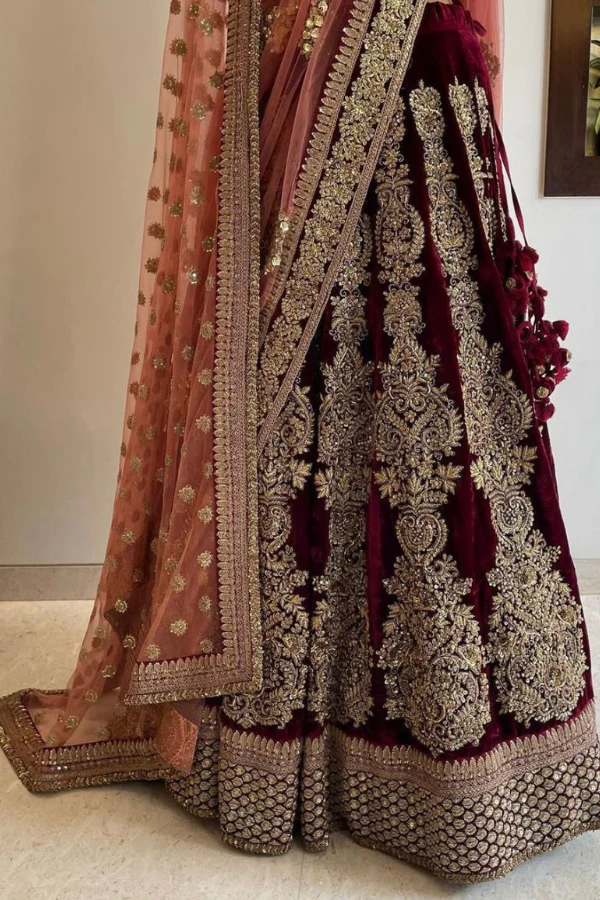 Sabyasachi Velvet Lehenga Set - Image 3