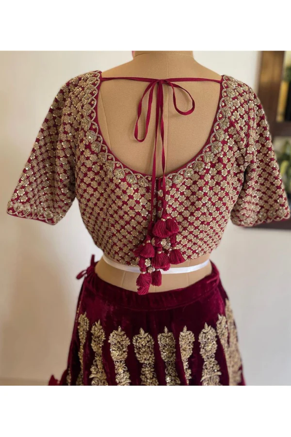 Sabyasachi Velvet Lehenga Set - Image 5