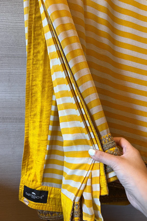 Sabyasachi yellow Saree - Image 4