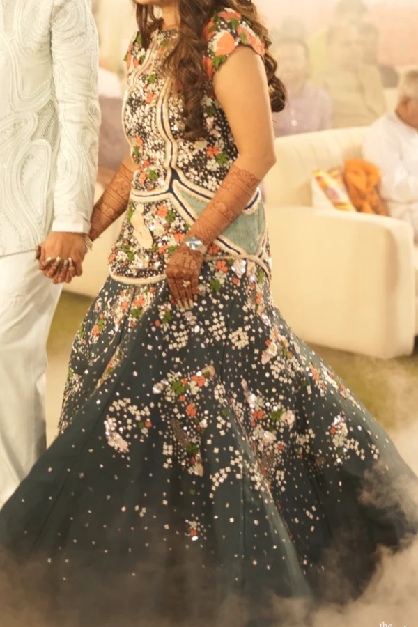 Sahil Kochhar Blue Embellished Gown - Image 2